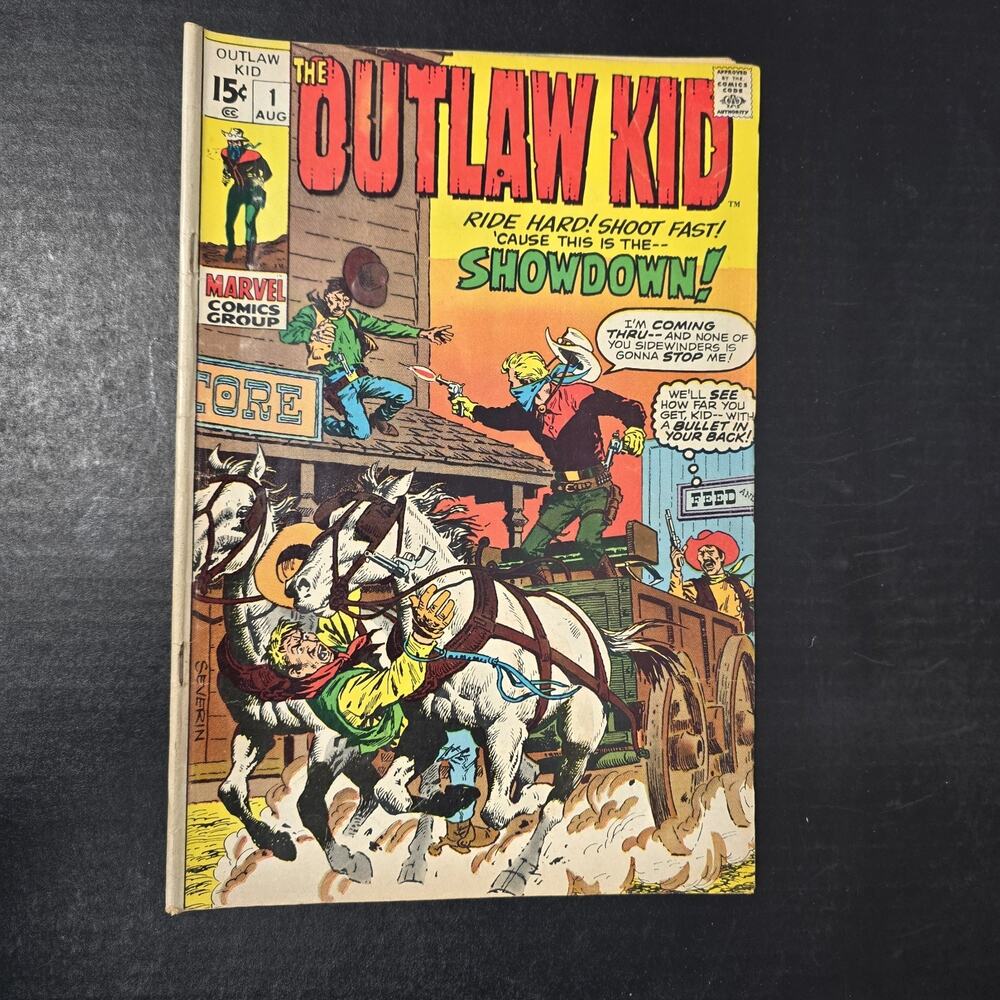 Outlaw Kid 1 Marvel 1970 FN VF John Severin Stan Lee Cowboy Western Shootout